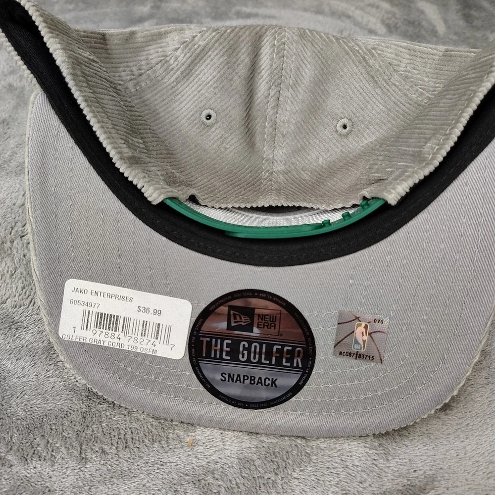 New Era Boston Celtics Corduroy‎ The Golfer Snapback Hat Cap Adjustable Gray